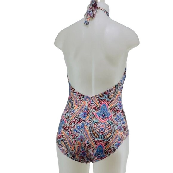JANTZEN Women's Swimsuit Multicolor Paisley Halter - Picture 4 of 8